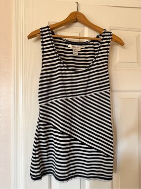 Max Studio Black & White Striped Tank